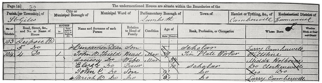 1861-Census-John-Field-and-Family