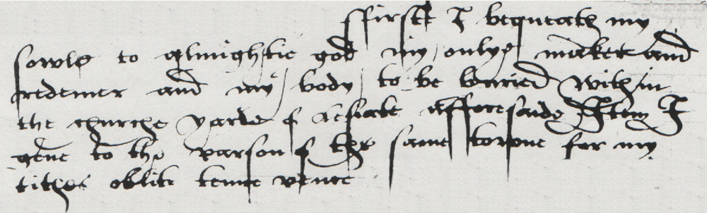 John Shellacres of Leziate 1568 - page 1